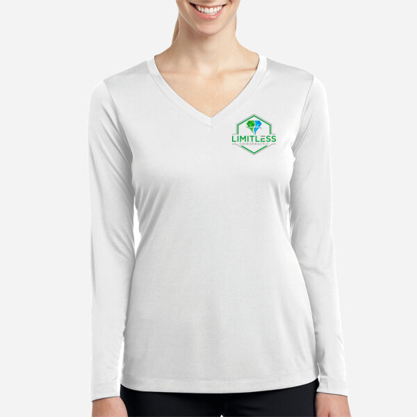 Ladies Long Sleeve PosiCharge Competitor V Neck Tee Thumbnail
